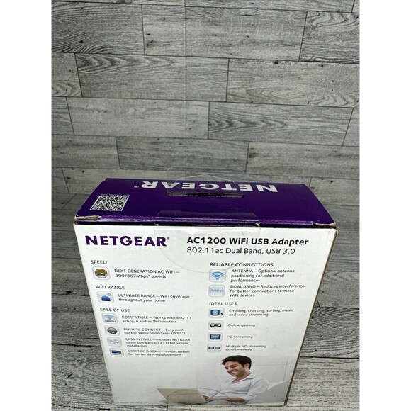 NETGEAR AC1200 USB 3.0 Wi-Fi Adapter - A6210-10000S - New - Picture 2 of 4